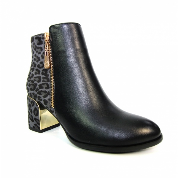 Lunar Solar Animal Print Ankle Boot Leather Suede