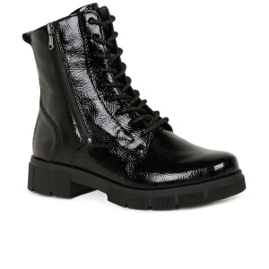 Remonte Dedicate Black Patent Womens Biker Boots