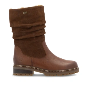 Remonte Womens Crinkle Tan Calf Length Boots