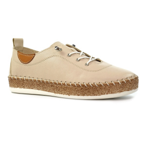 Lunar Evie Cream Leather Plimsoll