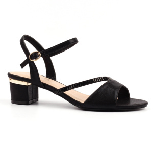 Lunar Jen Black Block Heel Sandal