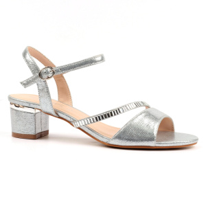 Lunar Jen Silver Block Heel Sandal