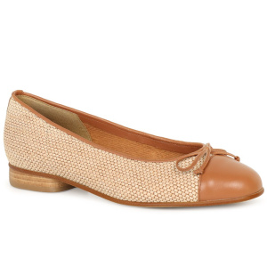 Gabor Dulford Womens Natural/nougat Ballet Pumps