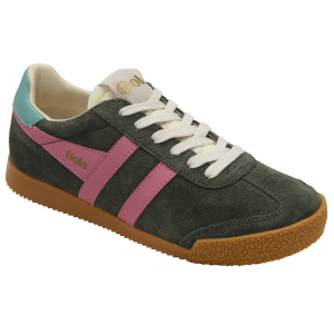 Gola Classics Women’s Elan Trainers Dark Khaki/Bubblegum/Sea Mist