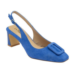 Lotus Rochelle Cornflower Blue Suede Slingback Court Shoes