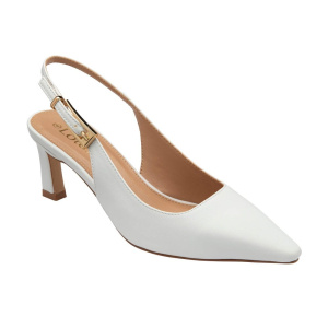 Lotus Sharon White Slingback Court Shoes