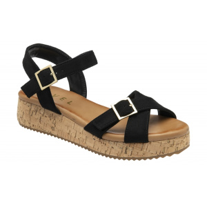 Ravel Eals Black Flatform Ankle Strap Sandals