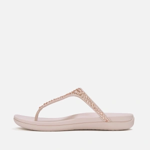 FitFlop SOLAY Mixed-Crystal Nude Rose Toe-Post Sandals